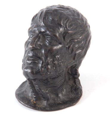 Lot 484 - AN UNUSUAL 19TH CENTURY BRONZE HEAD of a...