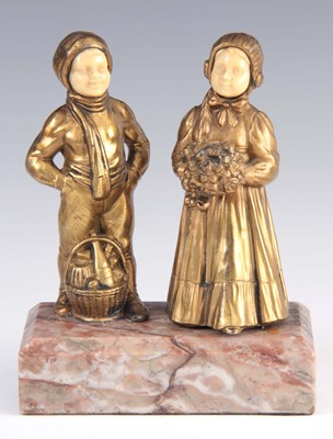 Lot 485 - AN EARLY 20th CENTURY AUSTRIAN BRONZE PAIR OF...