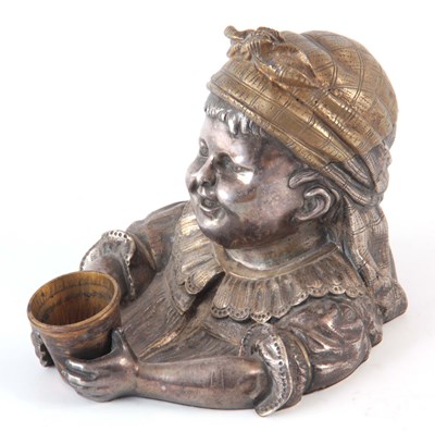 Lot 487 - A 19TH CENTURY SILVERED AND GILDED BRONZE...
