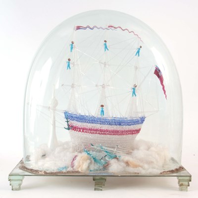 Lot 509 - A LARGE 19TH CENTURY NAILSEA GLASS FRIGGER...