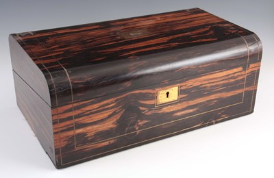 Lot 524 - A 19TH CENTURY COROMANDEL WRITING SLOPE with...