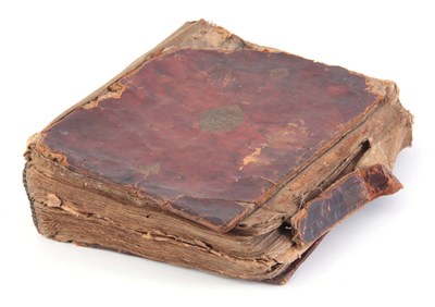 Lot 587 - AN EARLY LEATHER BOUND BOOK OF THE QURAN...