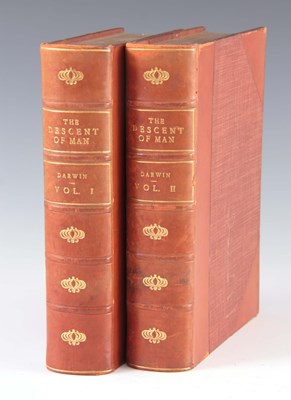 Lot 589 - A 19TH CENTURY FINELY LEATHER BOUND TWO-VOLUME...