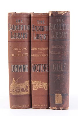 Lot 615 - A SET OF 3 BOOKS of THE BADMINTON LIBRARY...