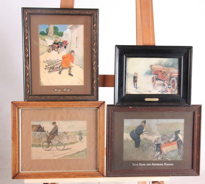 Lot 699 - FOUR VINTAGE PRINTS OF VINTAGE CARS AND...