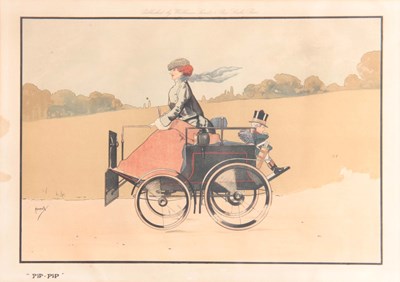 Lot 702 - AN EARLY 20TH CENTURY MOTORING PRINT, of a...
