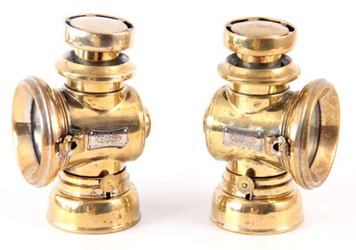 Lot 719 - A PAIR OF BRASS LUCAS 141 'KING OF THE ROAD'...