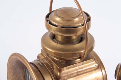 Lot 720 - A LARGE PAIR OF BRASS LUCAS 664 'KING OF THE...