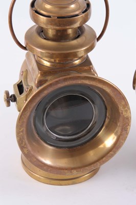 Lot 720 - A LARGE PAIR OF BRASS LUCAS 664 'KING OF THE...
