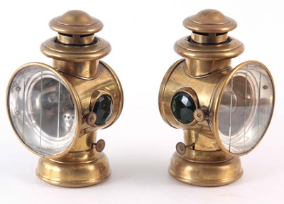 Lot 723 - A PAIR OF AMERICAN BRASS GRAY & DAVIES OIL...