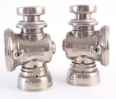 Lot 730 - A PAIR OF NICKLE PLATED BRASS LUCAS 146...