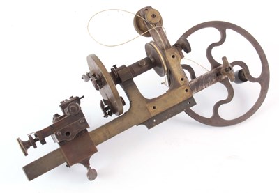Lot 762 - A SWISS 19th CENTURY BRASS WATCHMAKERS LATHE...