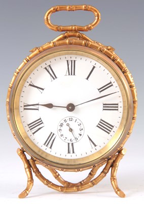 Lot 771 - AN EDWARDIAN FRENCH BRASS MANTEL CLOCK WITH...