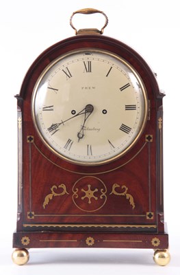 Lot 808 - A REGENCY MAHOGANY AND BRASS INLAID BRACKET...