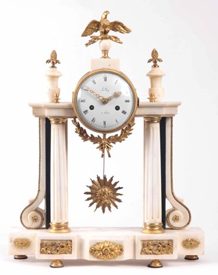 Lot 815 - A FRENCH LOUIS XVI PERIOD WHITE MARBLE AND...