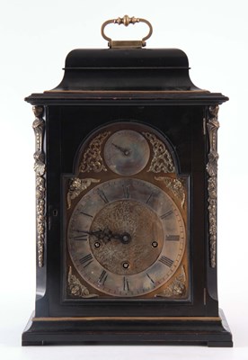Lot 826 - A LATE 19th CENTURY QUARTER CHIMING EBONISED...