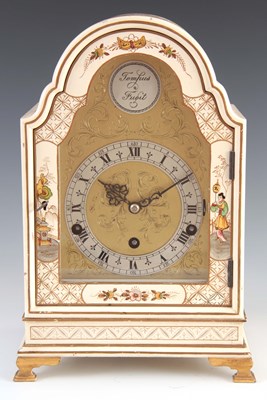 Lot 847 - A MID 20th CENTURY CREAM CHINOISERIE QUARTER...