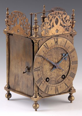 Lot 851 - A 17th CENTURY LANTERN CLOCK with later spring...