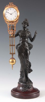 Lot 863 - A FIGURAL MYSTERY CLOCK formed as the Roman...