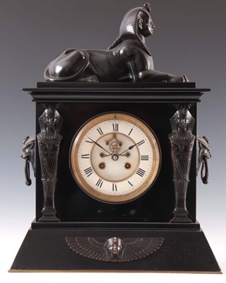 Lot 872 - A LATE 19th CENTURY FRENCH BLACK MARBLE...