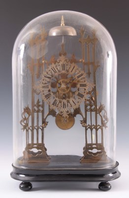 Lot 874 - A LATE 19th CENTURY ENGLISH SKELETON CLOCK the...