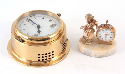Lot 878 - A 20TH CENTURY SHIPS CLOCK signed Glasgow,...