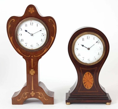 Lot 882 - A FRENCH ART NOUVEAU INLAID MAHOGANY MANTLE...