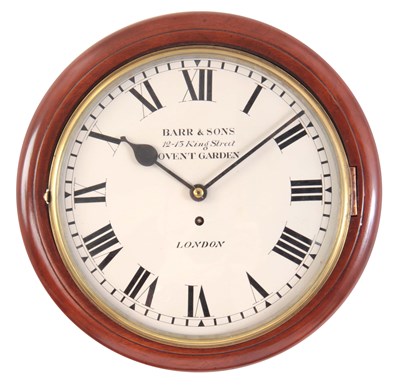 Lot 901 - A MAHOGANY CASED FUSEE WALL CLOCK with a 12"...