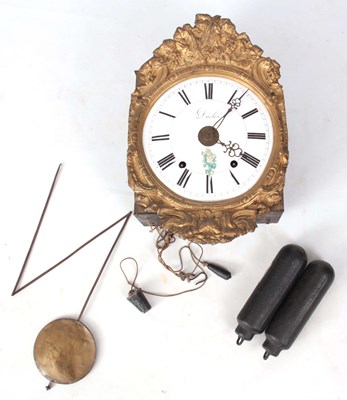 Lot 913 - A 19TH CENTURY CONTOISE FRENCH WALL CLOCK with...