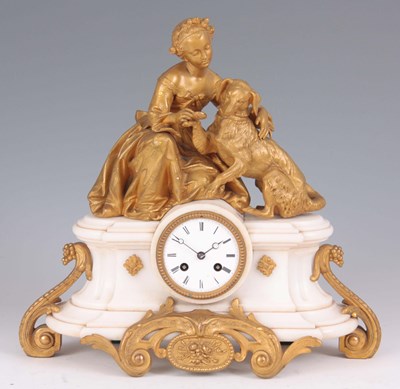 Lot 917 - A LATE 19TH CENTURY GILT BRONZE AND WHITE...