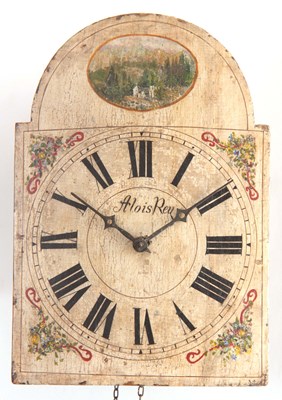 Lot 924 - A 19th CENTURY BLACK FOREST SHIELD WALL CLOCK...