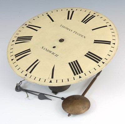 Lot 931 - A 19th CENTURY 12" CONVEX WALL CLOCK DIAL with...