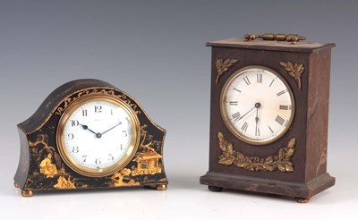 Lot 942 - TWO EARLY 20th CENTURY MANTEL CLOCKS both with...