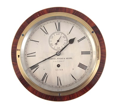 Lot 949 - A ROSEWOOD AND STRUNG INLAID CASED SHIPS CLOCK...