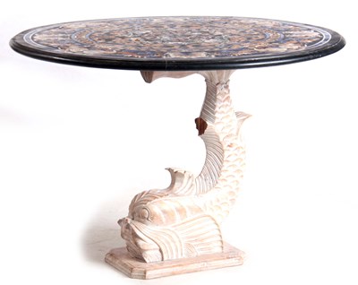 Lot 974 - AN INLAID MARBLE TOP OCCASIONAL TABLE...
