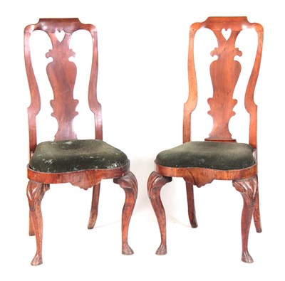 Lot 982 - A PAIR OF EARLY 18TH CENTURY WALNUT SIDE...