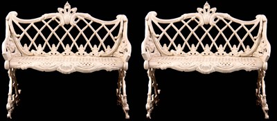 Lot 983 - A PAIR OF 19TH CENTURY CAST IRON ROCOCO STYLE...