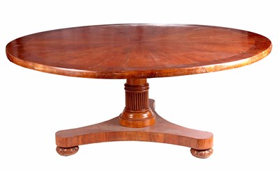 Lot 996 - A MASSIVE 19TH CENTURY FIGURED WALNUT CIRCULAR...