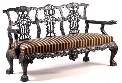 Lot 998 - A 19TH CENTURY ANGLO INDIAN IRISH STYLE CARVED...