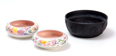 Lot 47 - A WEDGWOOD BLACK BASALT BOWL with relief...