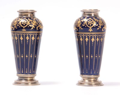 Lot 81 - A PAIR OF 19TH CENTURY FRENCH SILVER MOUNTED...